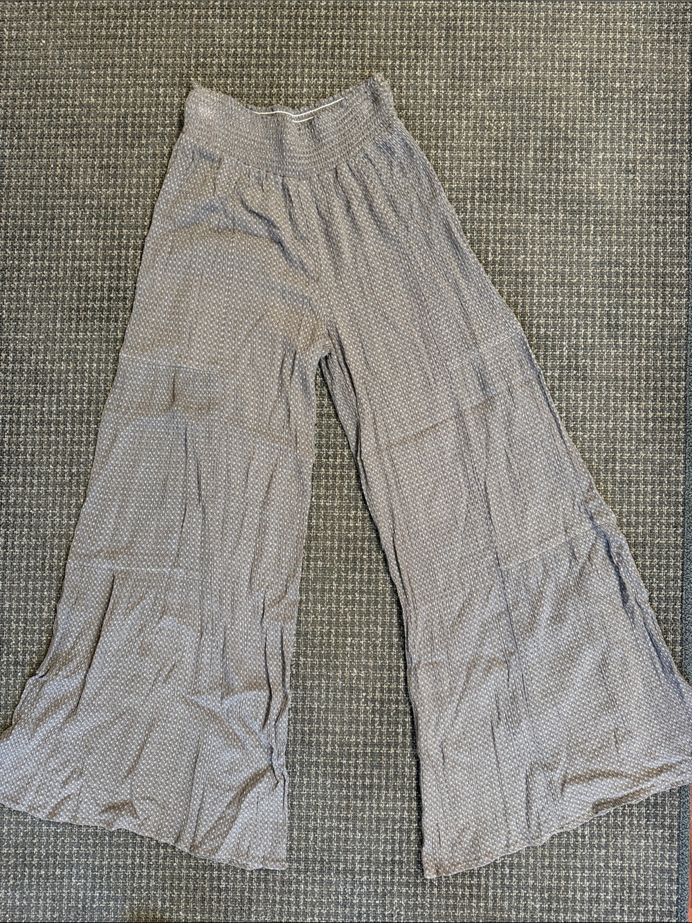 Final Touch Light Grey Textured Flare Pants